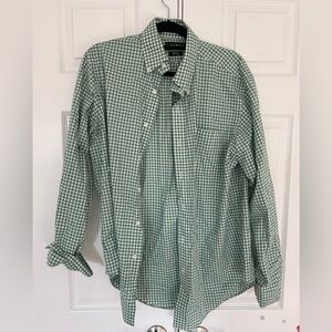Ralph Lauren Men's Green Gingham Button down Shirt - Classic Fit -16 34/35